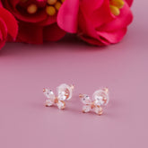 Butterfly 92.5 Rose Gold Plated  Silver Earrings For Women